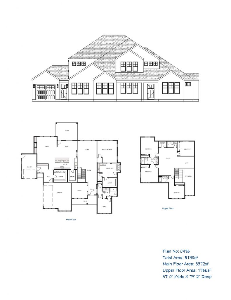 Traditional home plan, two story, bonus room